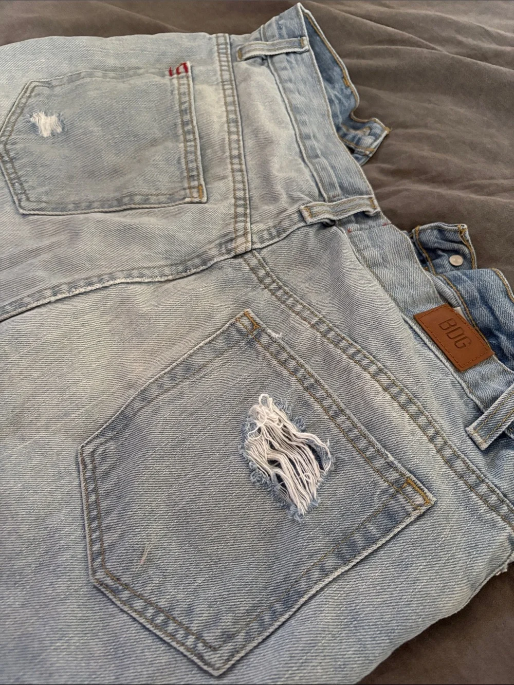 Urban Outfitters Light Wash Distressed Denim Cutoff Shorts